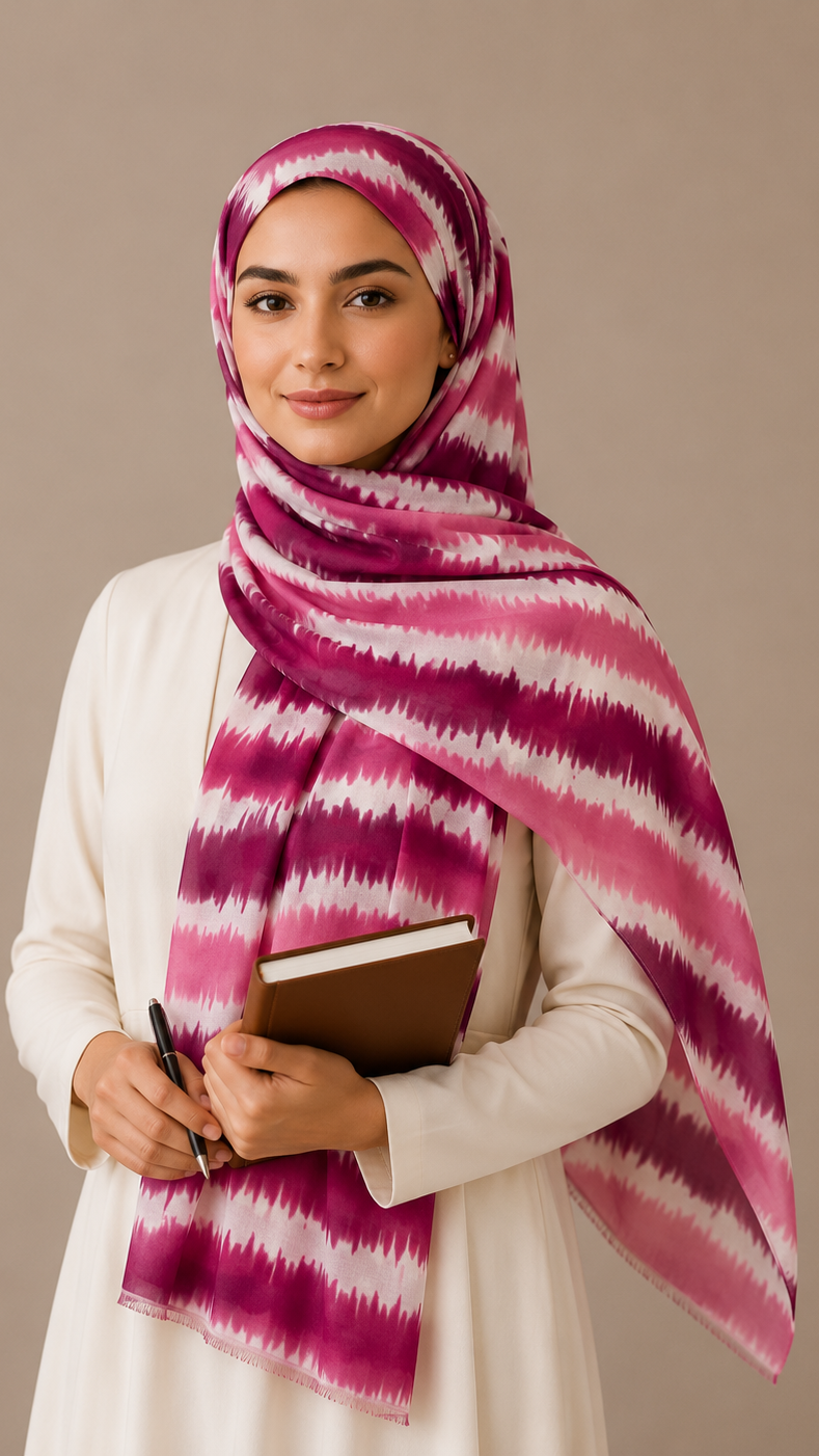Berry Waves | Lawn Printed Hijab