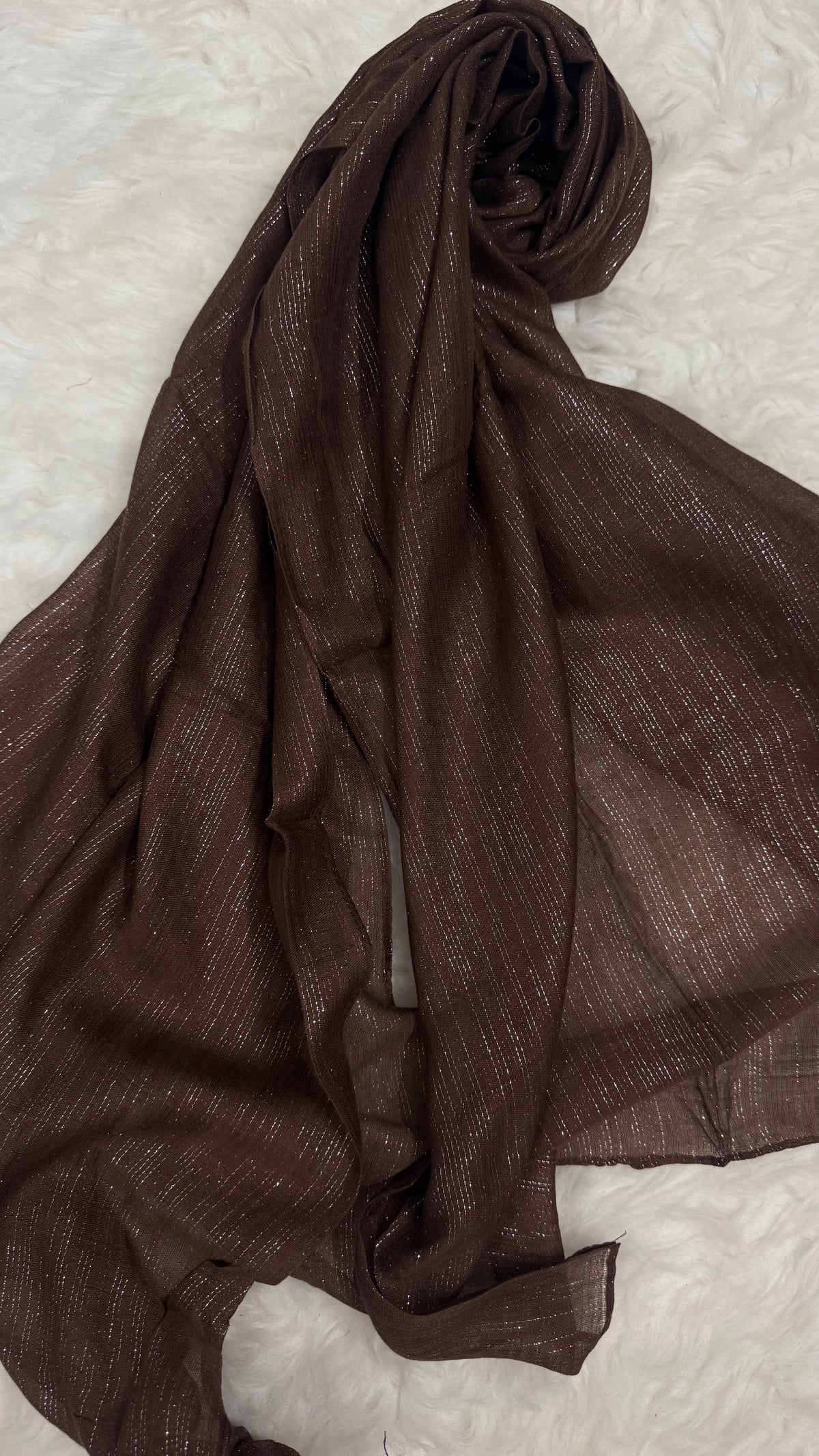 Lawn Zari Hijabs | Dark Brown