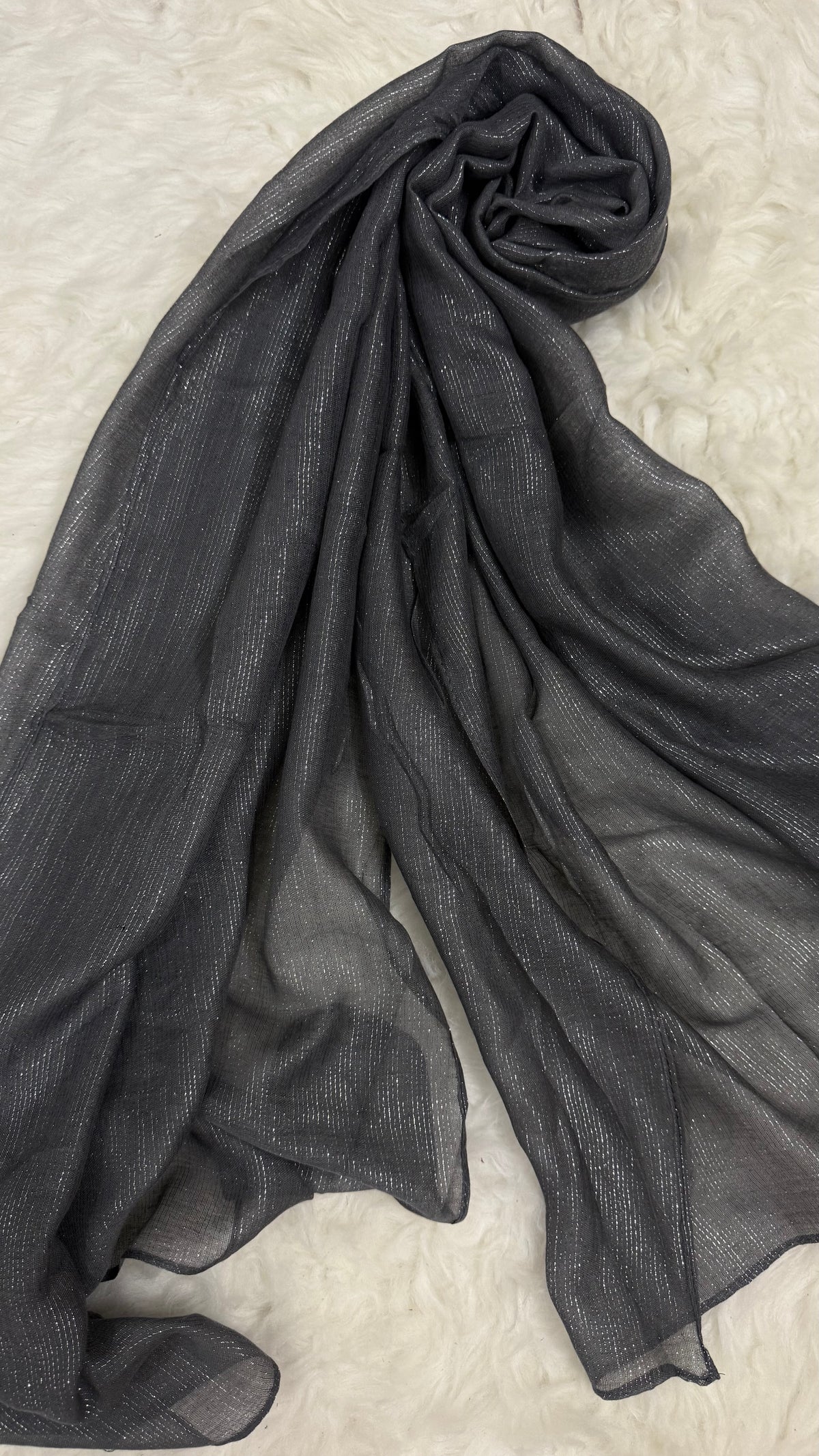Lawn Zari Hijabs | Charcoal Grey