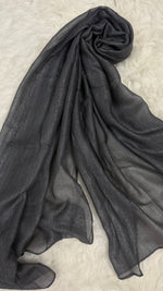 Lawn Zari Hijabs | Charcoal Grey