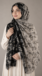 Twilight Flora Black | Lawn Printed Hijab