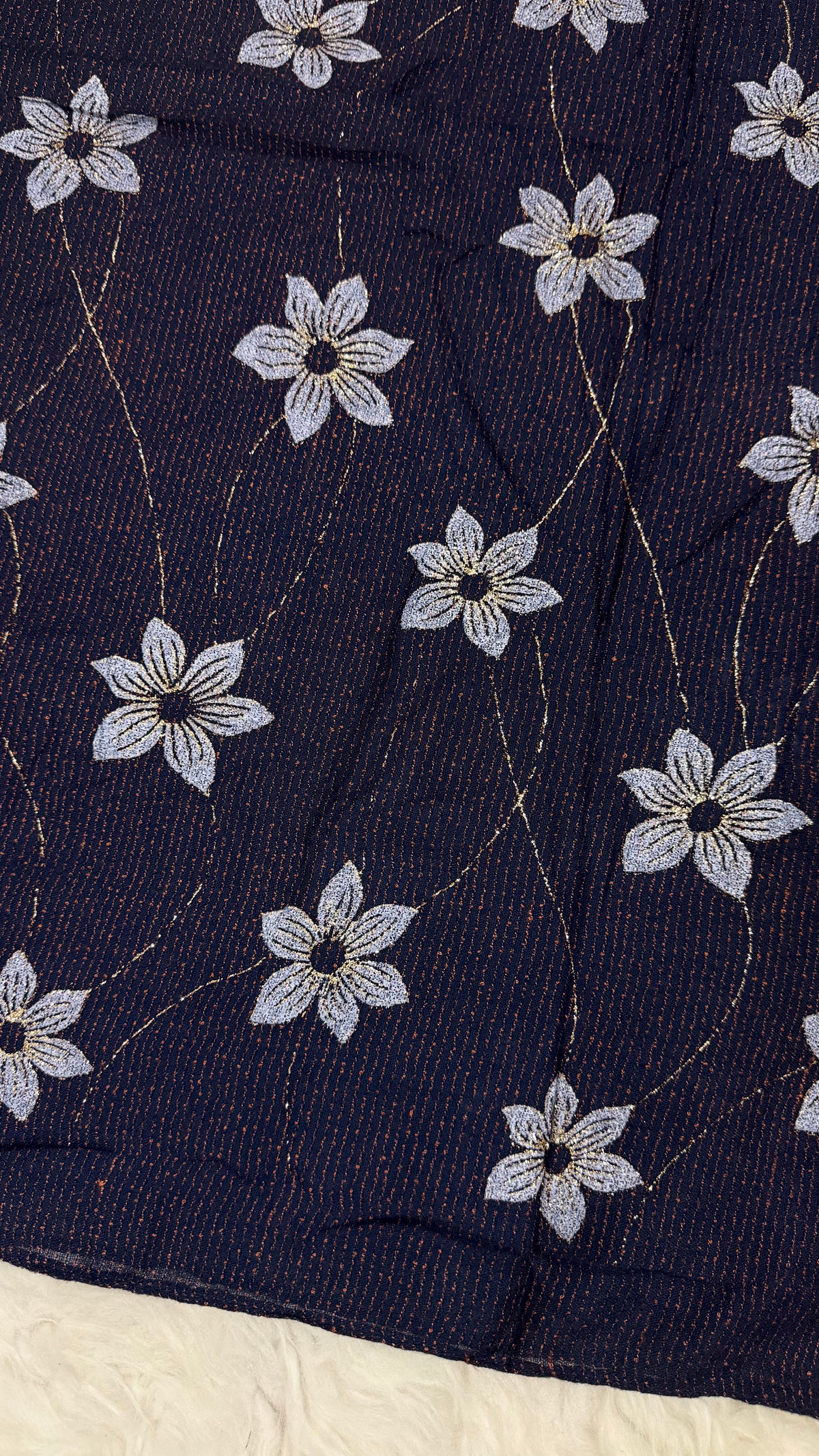 Threaded Lawn Floral Hijab | Floral | Purple