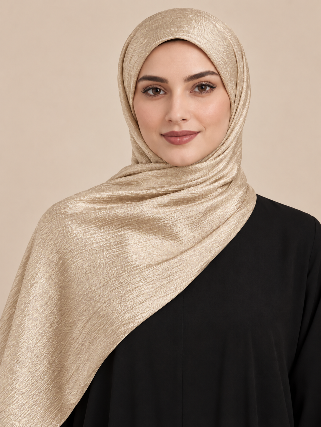 Luxe Crinkle Silk - Pearl-blush champagne
