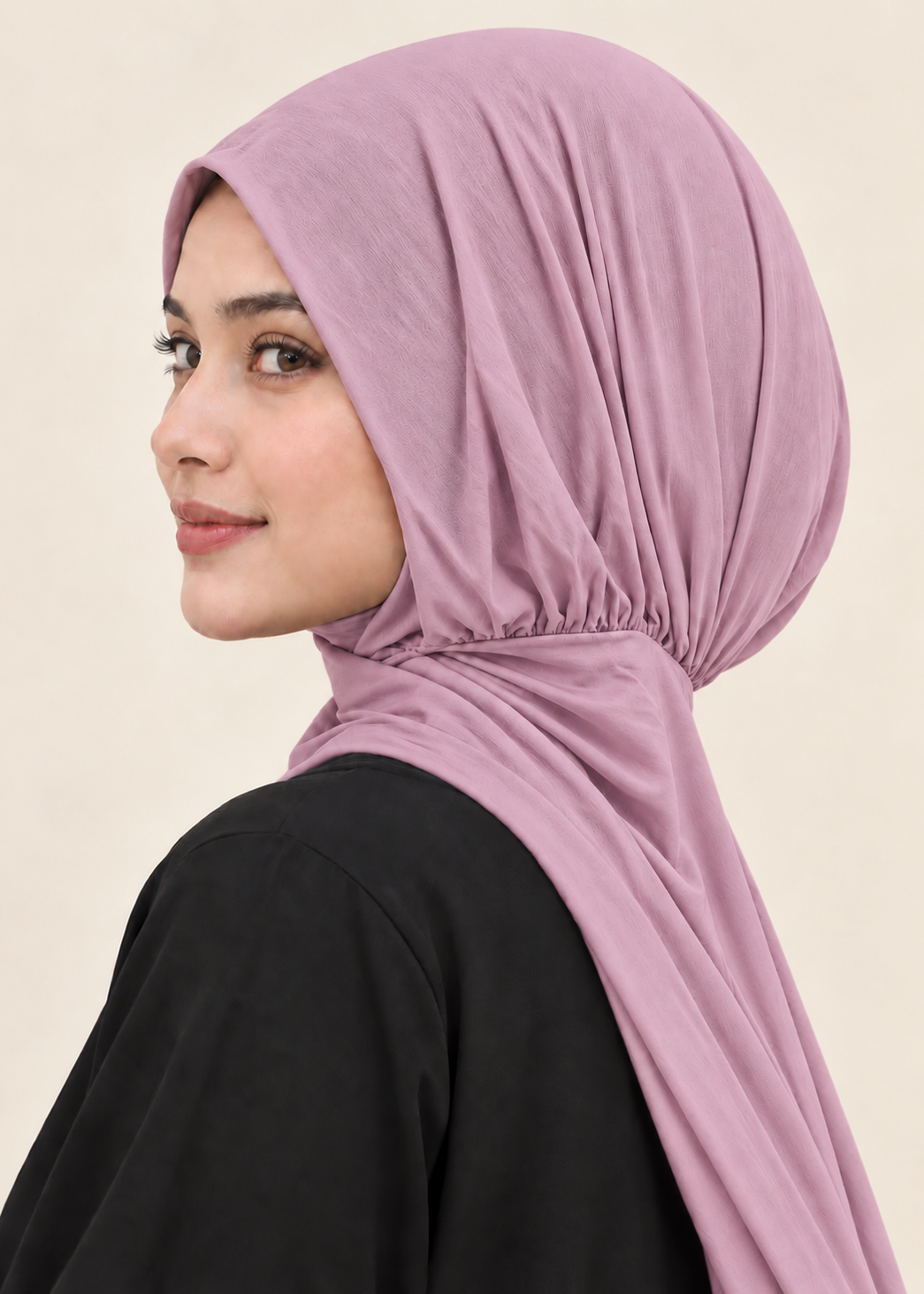 Button Up Bamboo Jersey Hijab | Dusty Pink