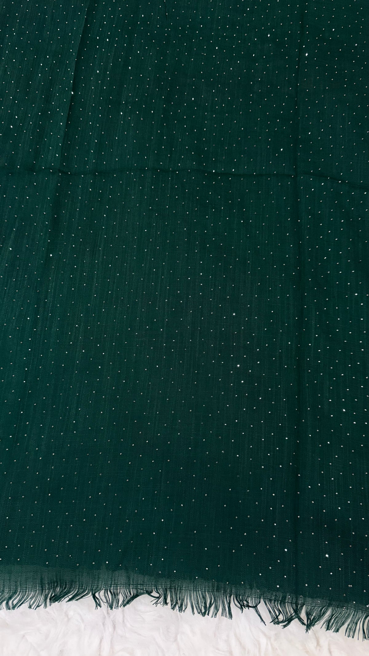 Lawn Dotted Stones Hijab | Dark Green