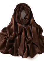 Crushed Velvet Silk Hijabs | Light Brown