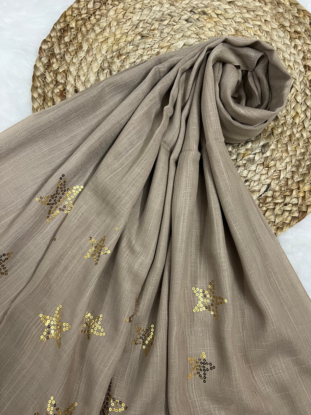 Starry Shine Hijab –Taupe light