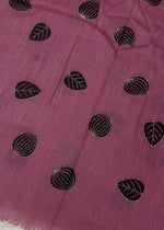 Lawn Block Print Hijab | Shiny Leaf | Muted Pink