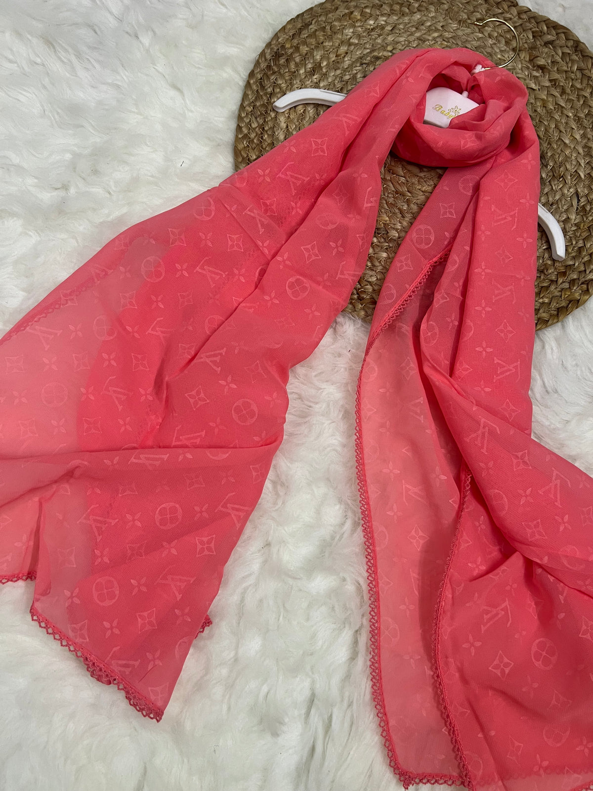 Monogram Georgette | LV | Bright Pink