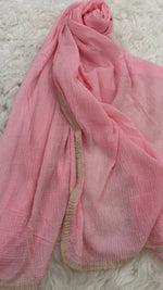 Soft Crinkle Lawn Hijab with Borders| Blush Pink