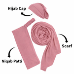 3-in-1 Hijab Essential Set | Light Hot PInk