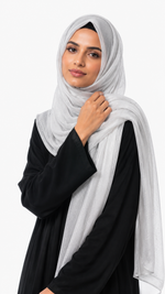 Lawn Zari Hijabs | Pearl White