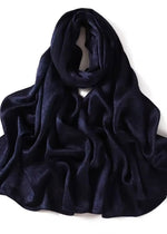 Crushed Velvet Silk Hijabs | Royal Blue