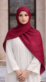 Royale Lawn Jacquard | Deep Wine