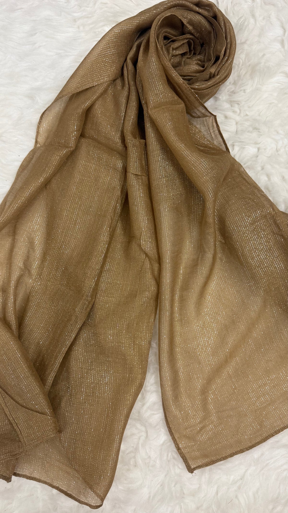 Lawn Zari Hijabs | Dull Gold