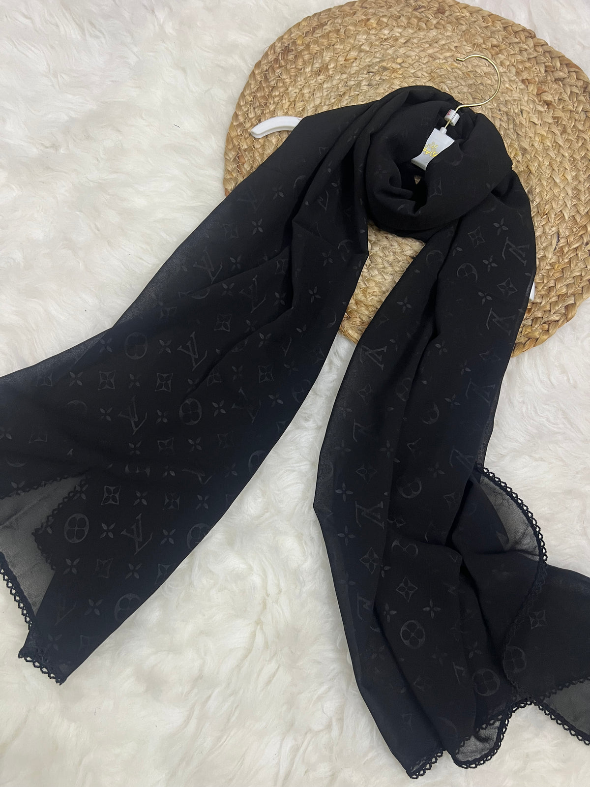 Monogram Georgette | LV | Jet Black