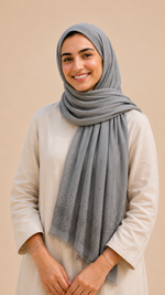 Lawn Stone Drop Hijab | Grey