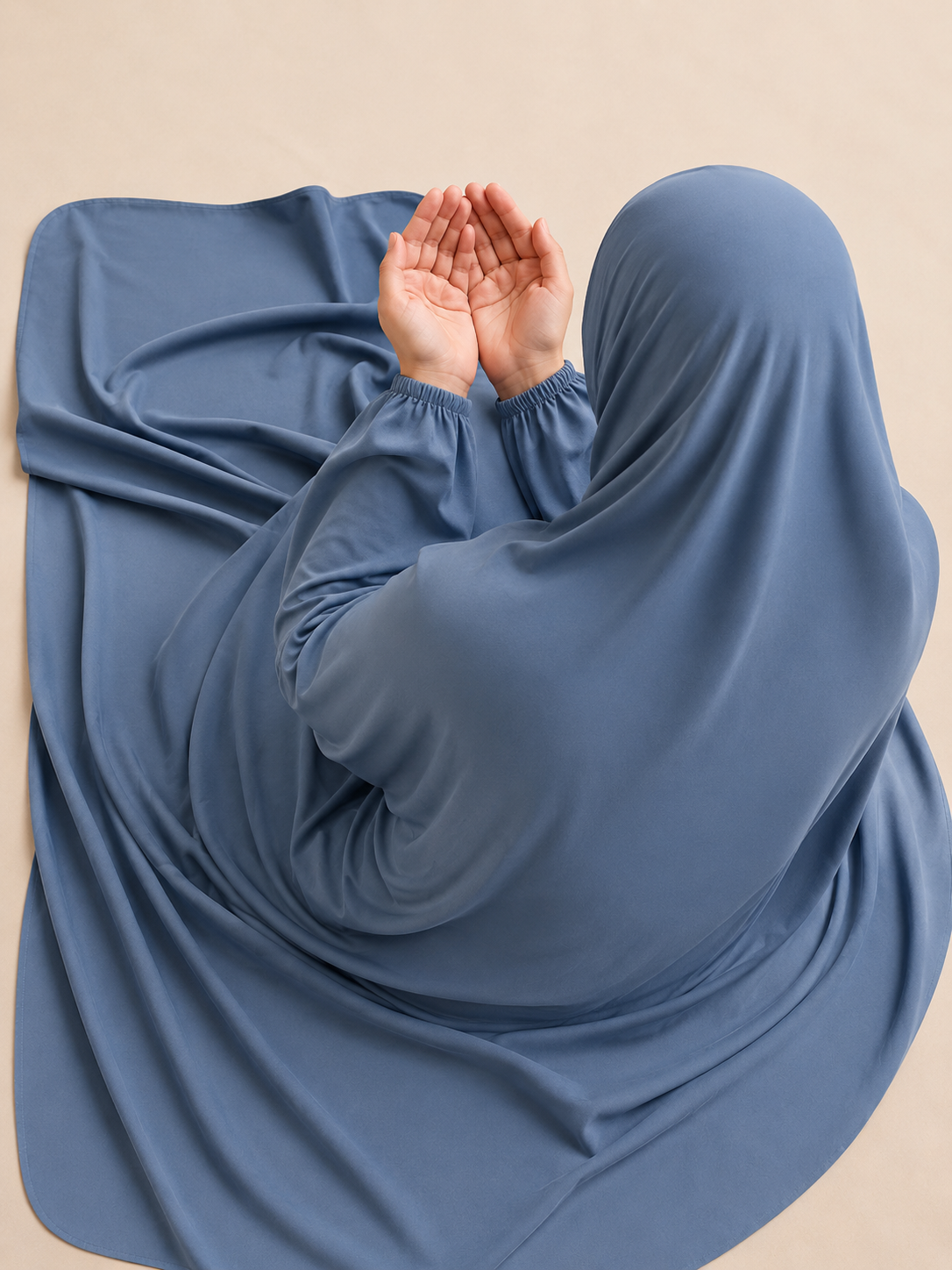 Modest Namaz Chaddar – Full Coverage Prayer Gown (Blue Grey)