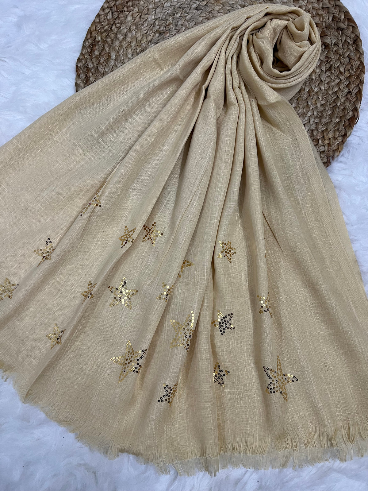 Starry Shine Hijab – Caramel Tan