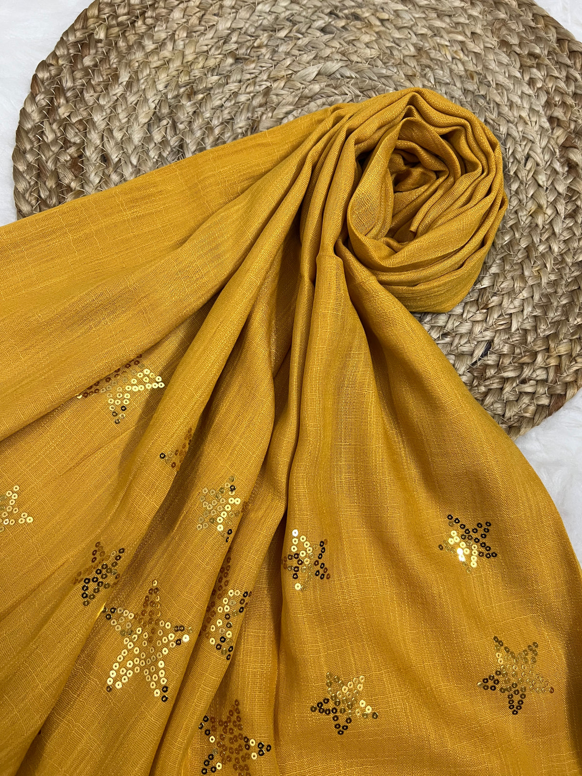 Starry Shine Hijab –Mustard Gold