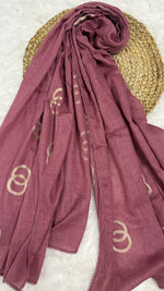 Lawn Ringset Embroidered Hijabs (XL) | Rosewood Pink