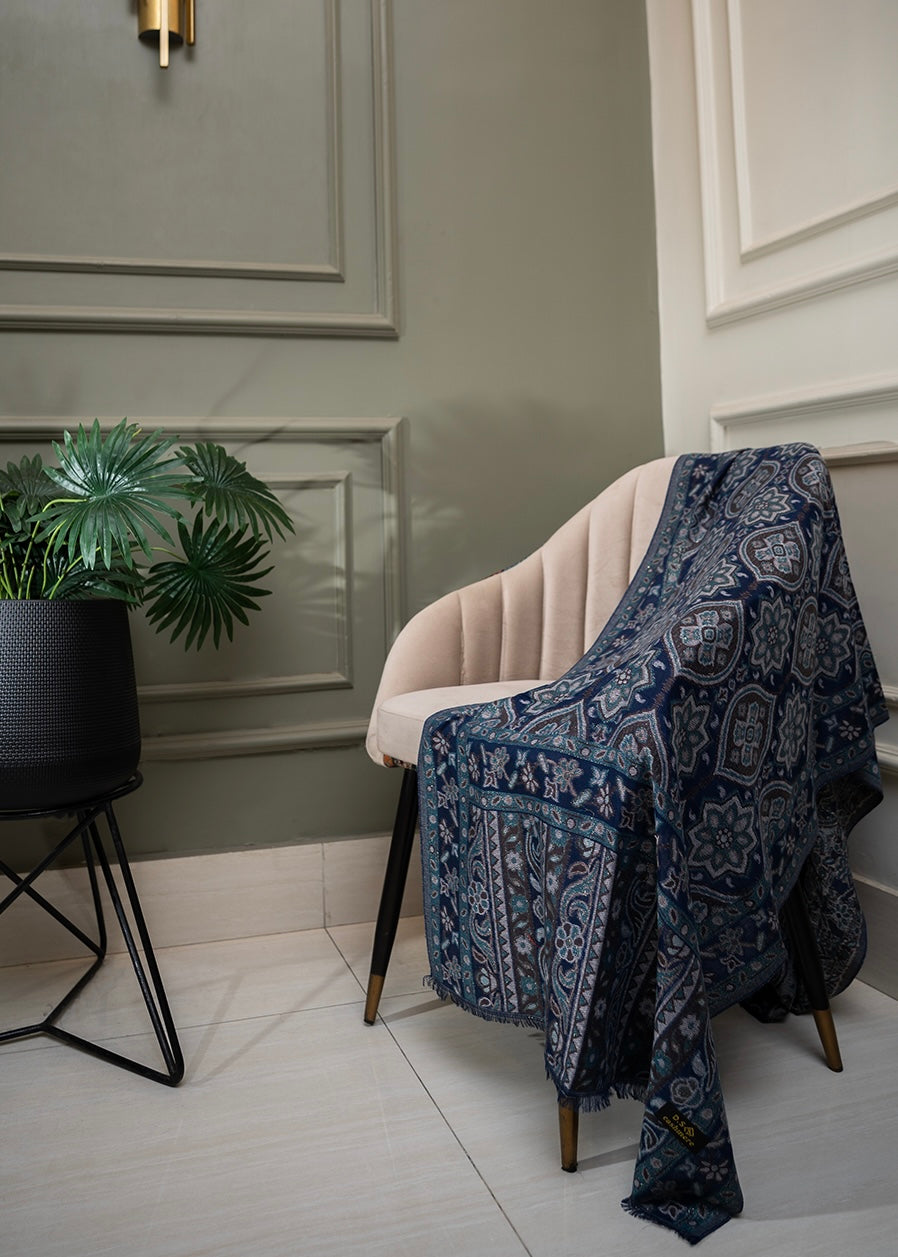 Vintage Loom with ZARI SHINE | Midnight Navy Paisley