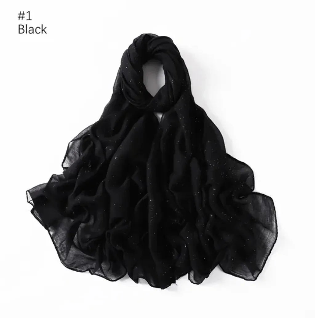 Moonlit | Shimmer Hijab | Jet Black