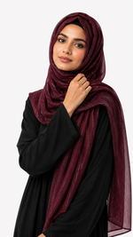 Lawn Zari Hijabs | Maroon