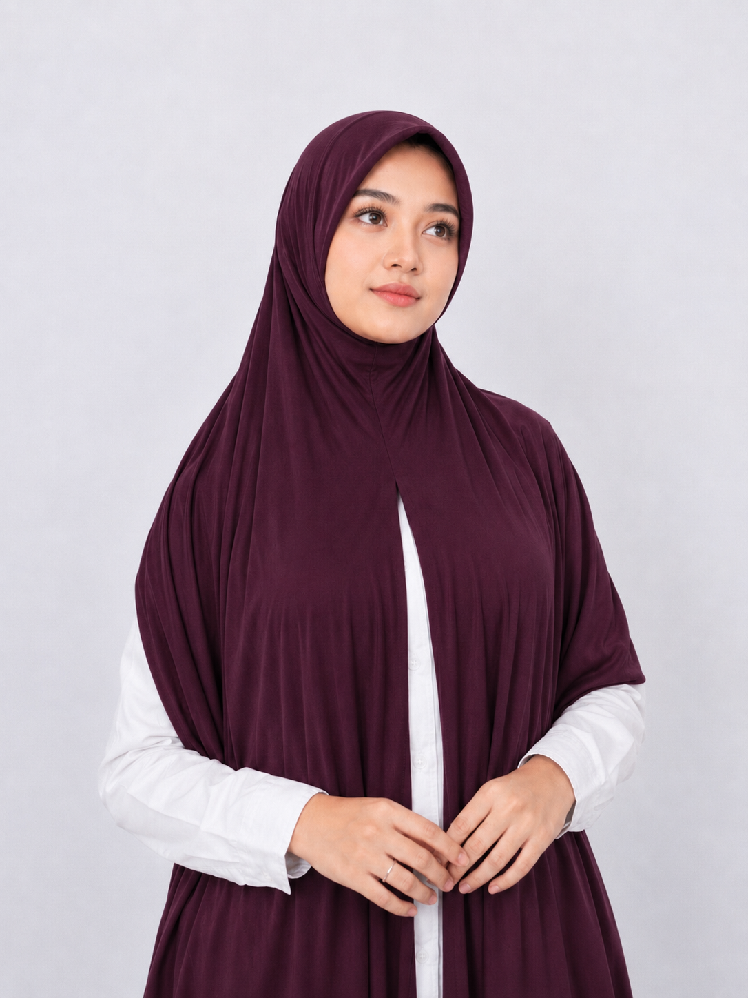 Instant Pre-Sewn Jersey Hijab | Plum