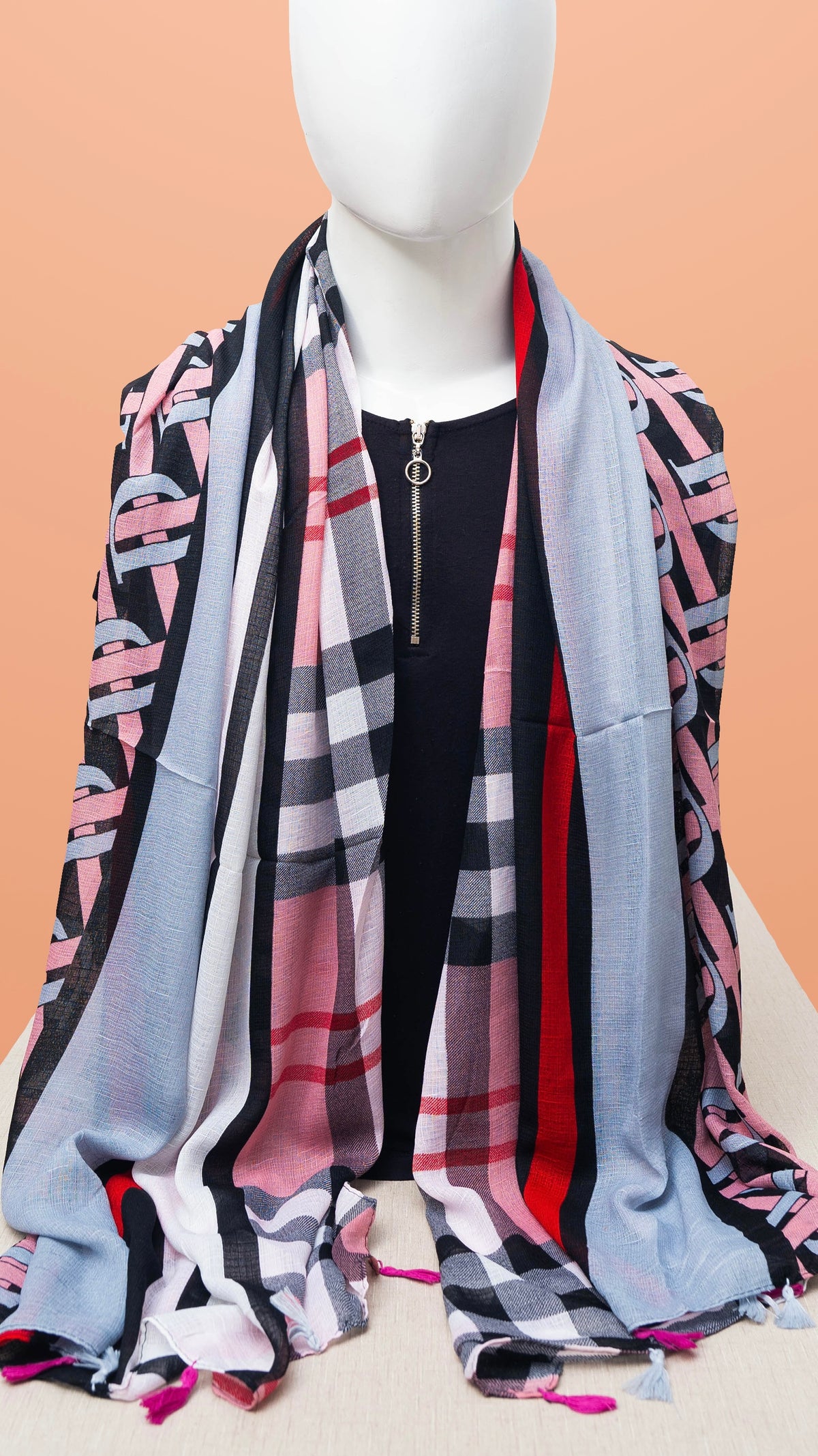 Bold Monogram Checks | Blush Sky