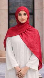 Royale Lawn Jacquard | Crimson Red