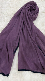 Soft Crinkle Lawn Hijab with Borders | Lilac