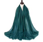 Lawn Sequins Border Hijab | Teal Blue
