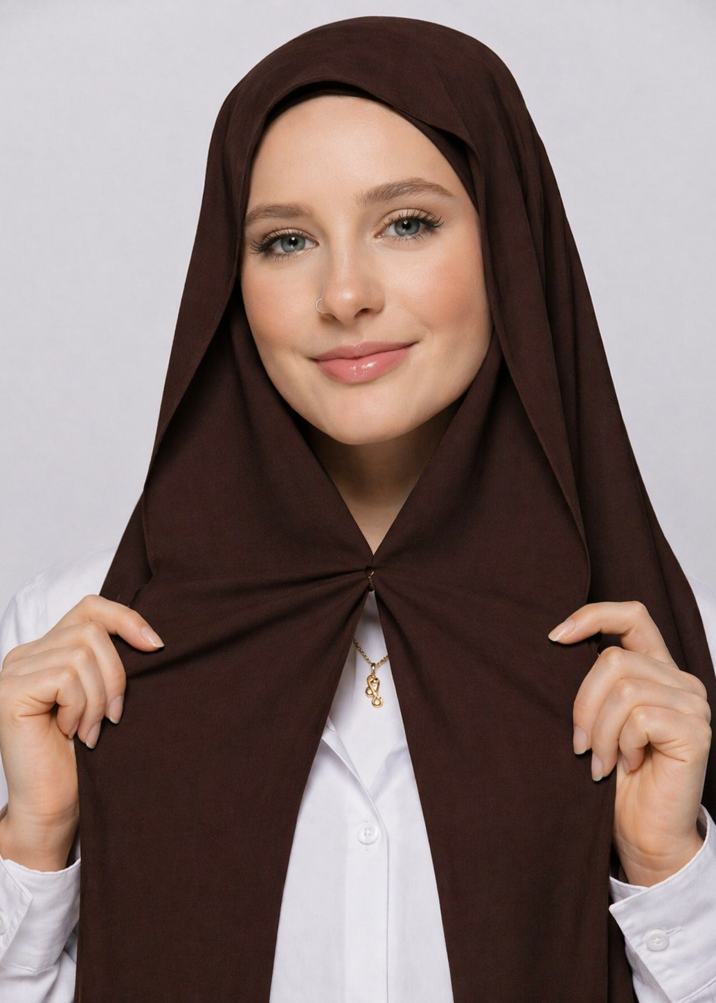 Instant Magnet Hijab | Dark Brown