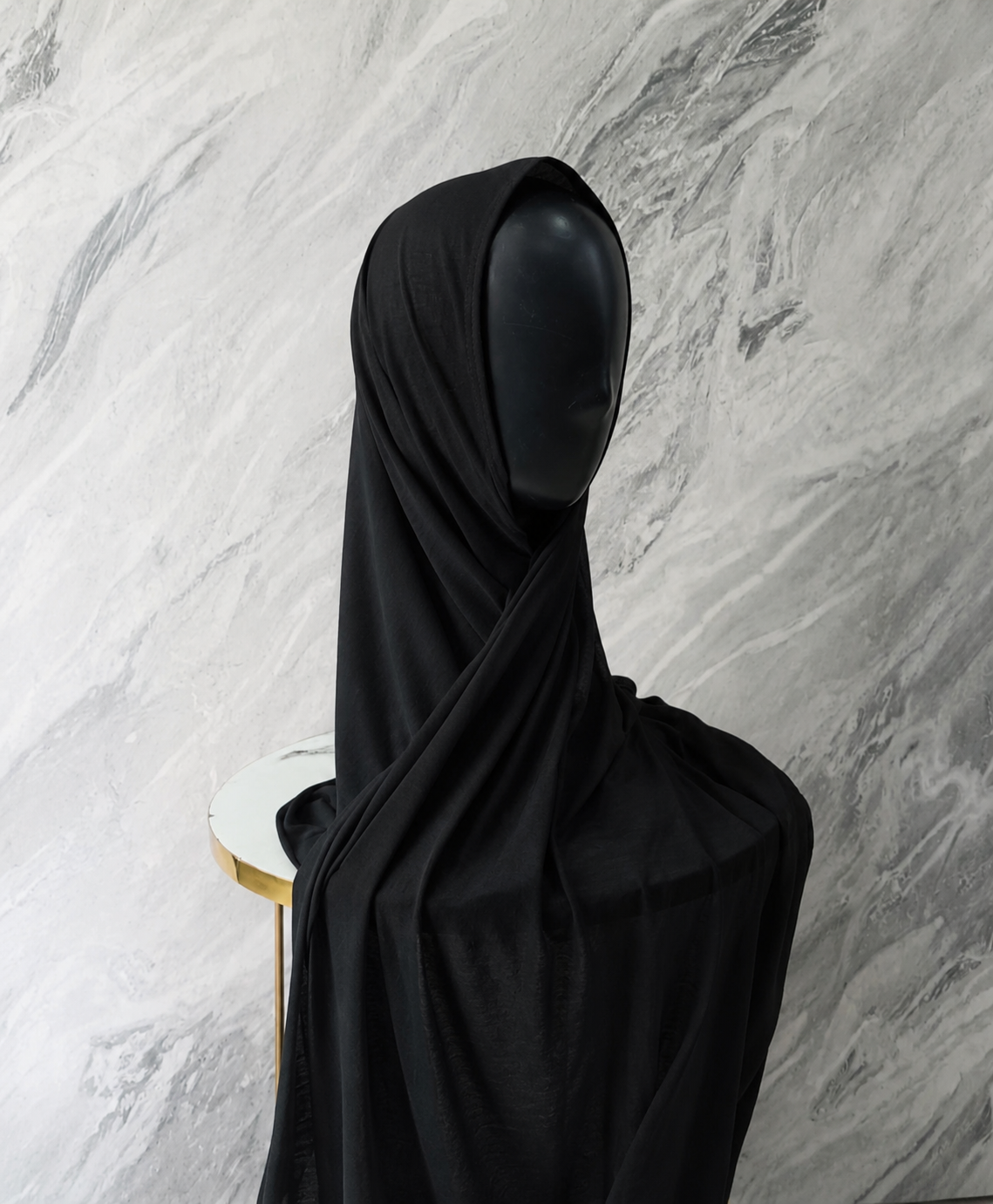 Instant Pre-Sewn Jersey Hijab | Black
