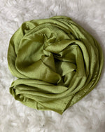 Luxe Crinkle Silk - luminous olive-green