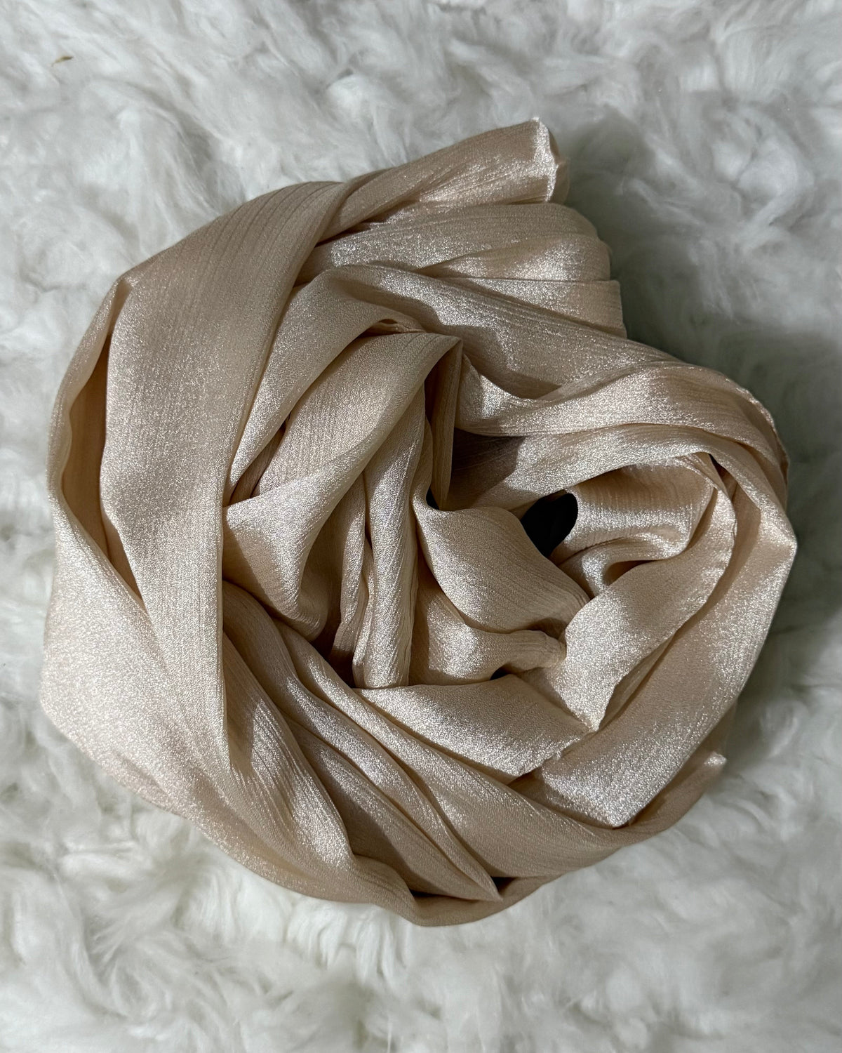 Luxe Crinkle Silk - Pearl-blush champagne