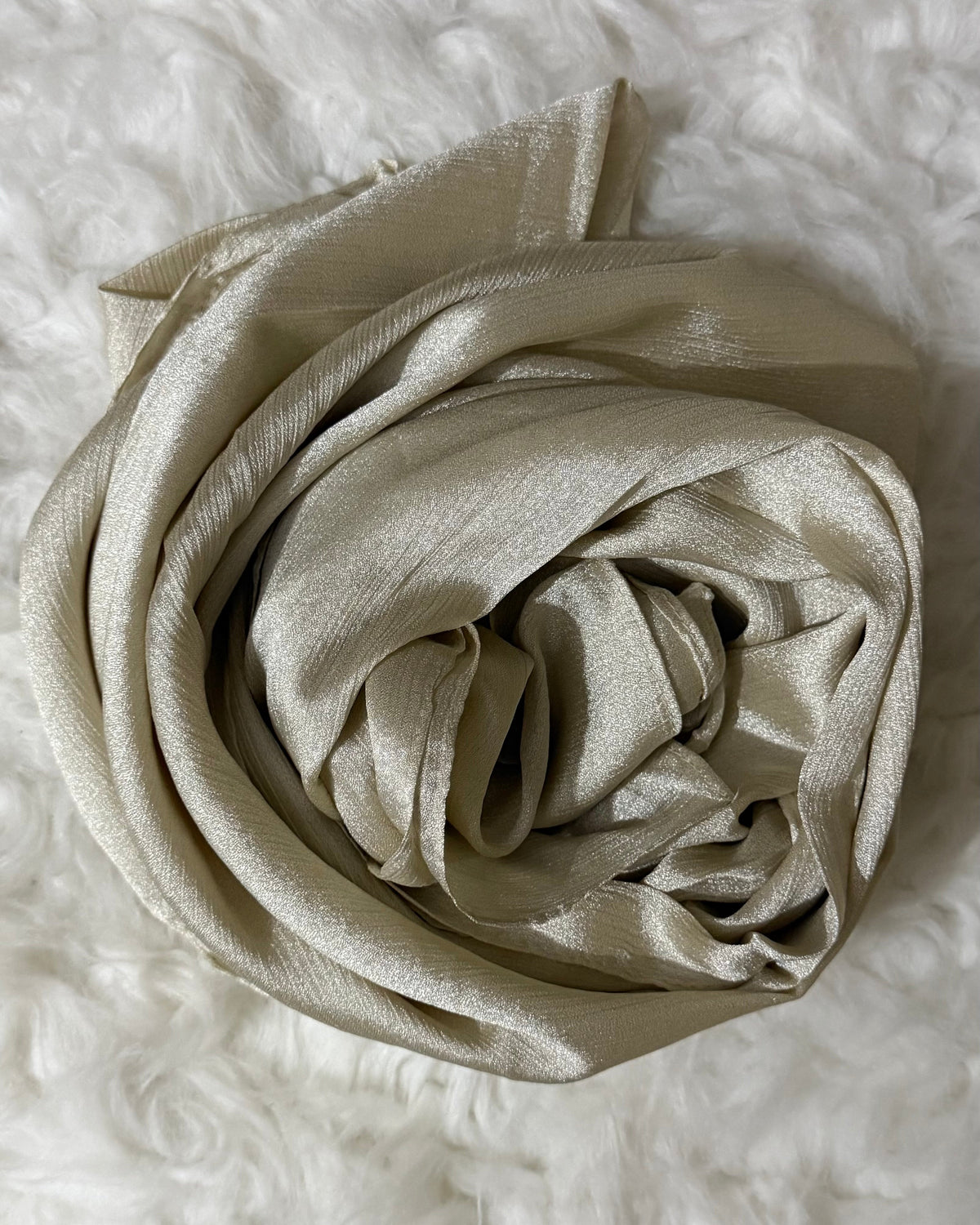 Luxe Crinkle Silk -Cool Champagne