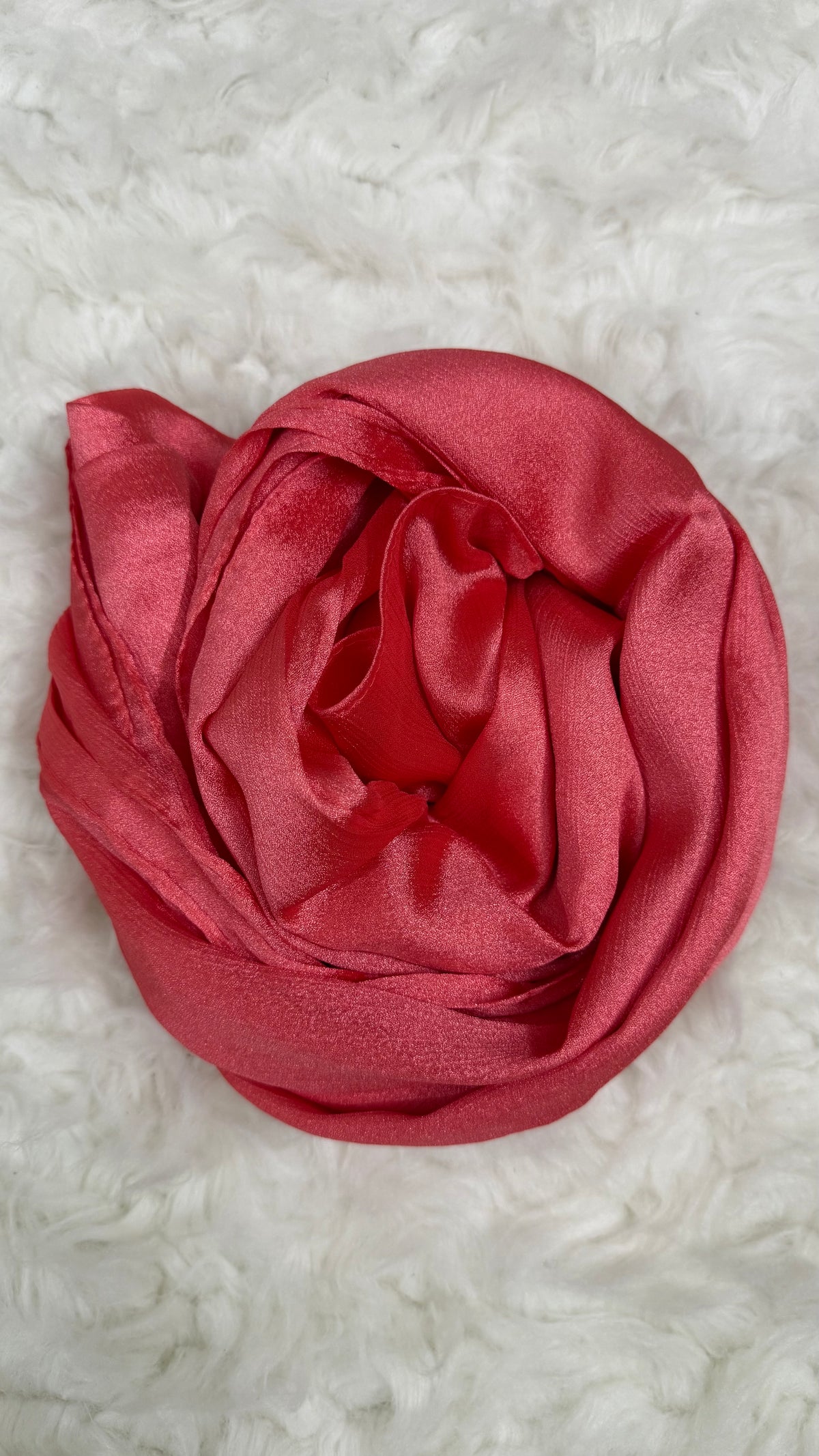 Luxe Crinkle Silk - Coral Red