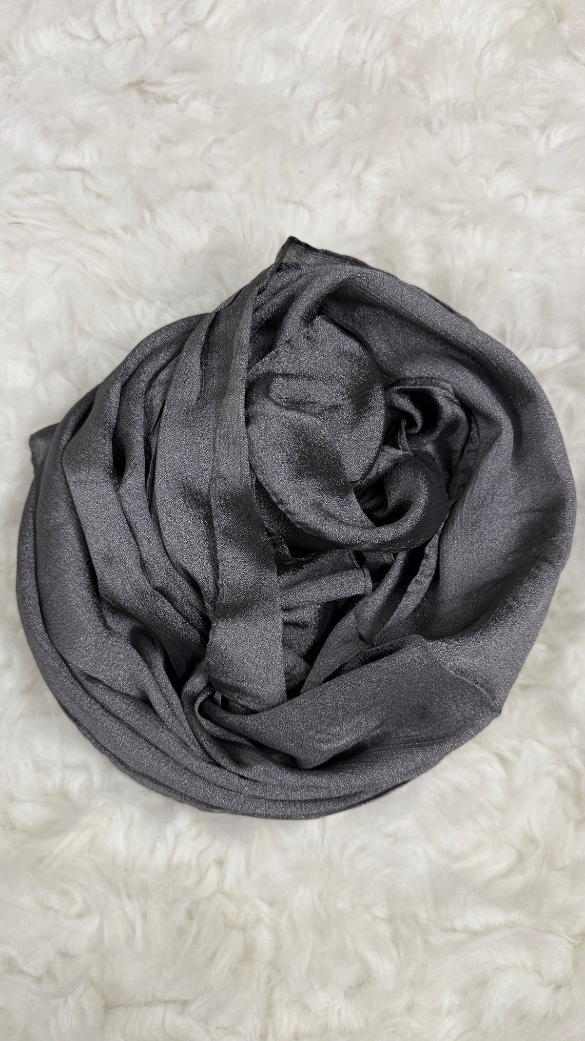 Luxe Crinkle Silk - Charcoal Grey